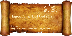 Hegedűs Bottyán névjegykártya